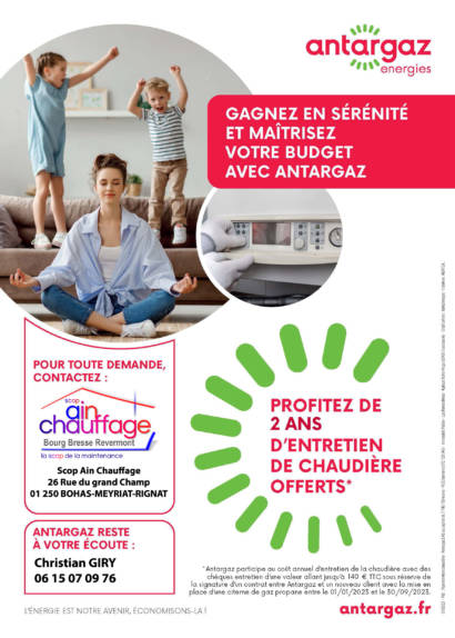 Offre entretien chaudière Antargaz & SCOP Ain Chauffage